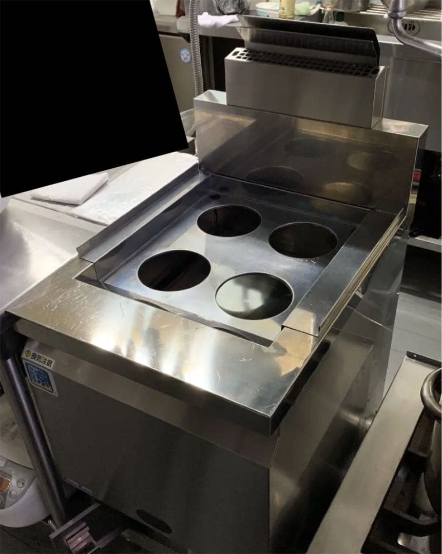 コメットカトウ / 美品 業務用 ゆで麺機 4穴 LPガス用 / 丸テボ4つ付