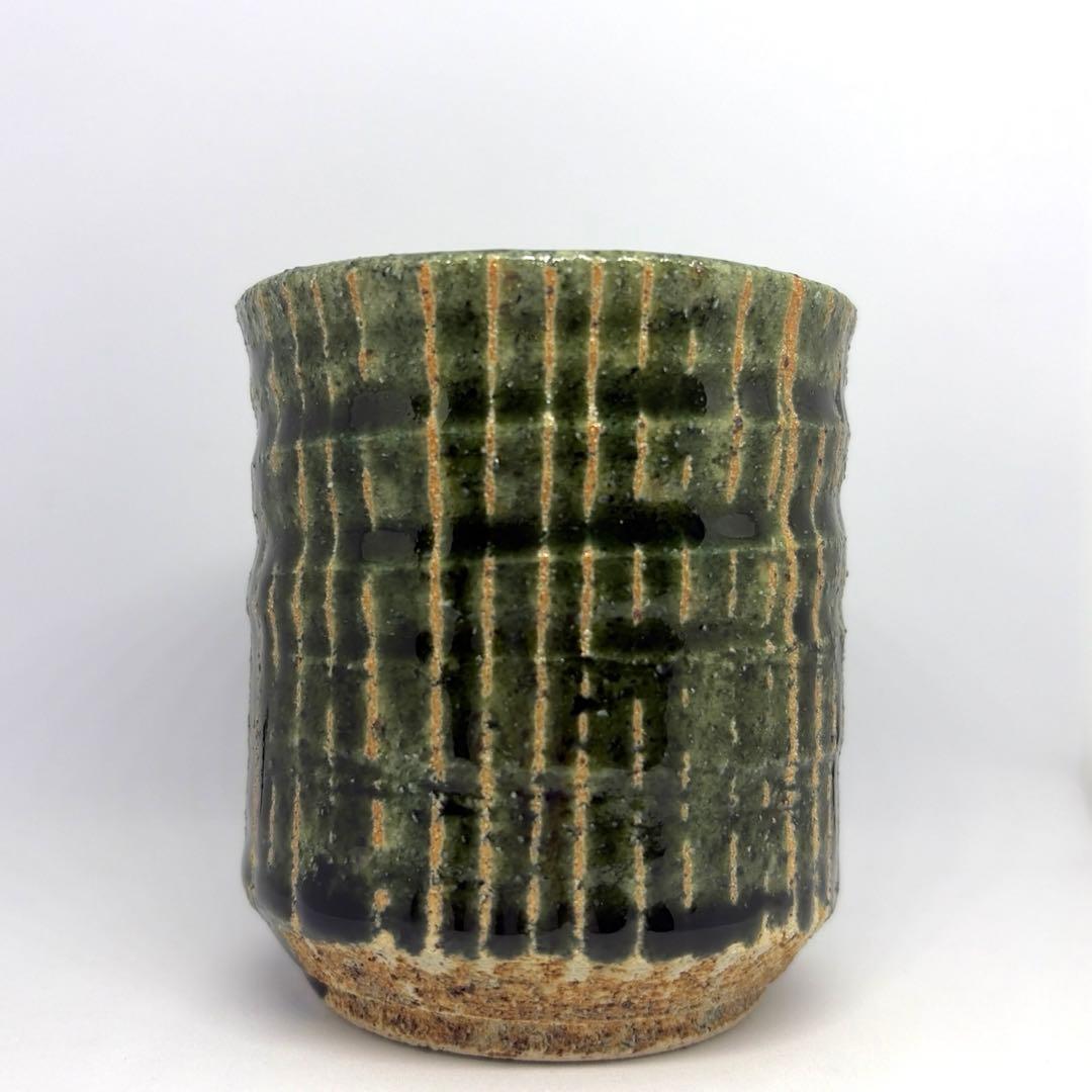 【共箱有り】織部　湯呑　大倉貞義作