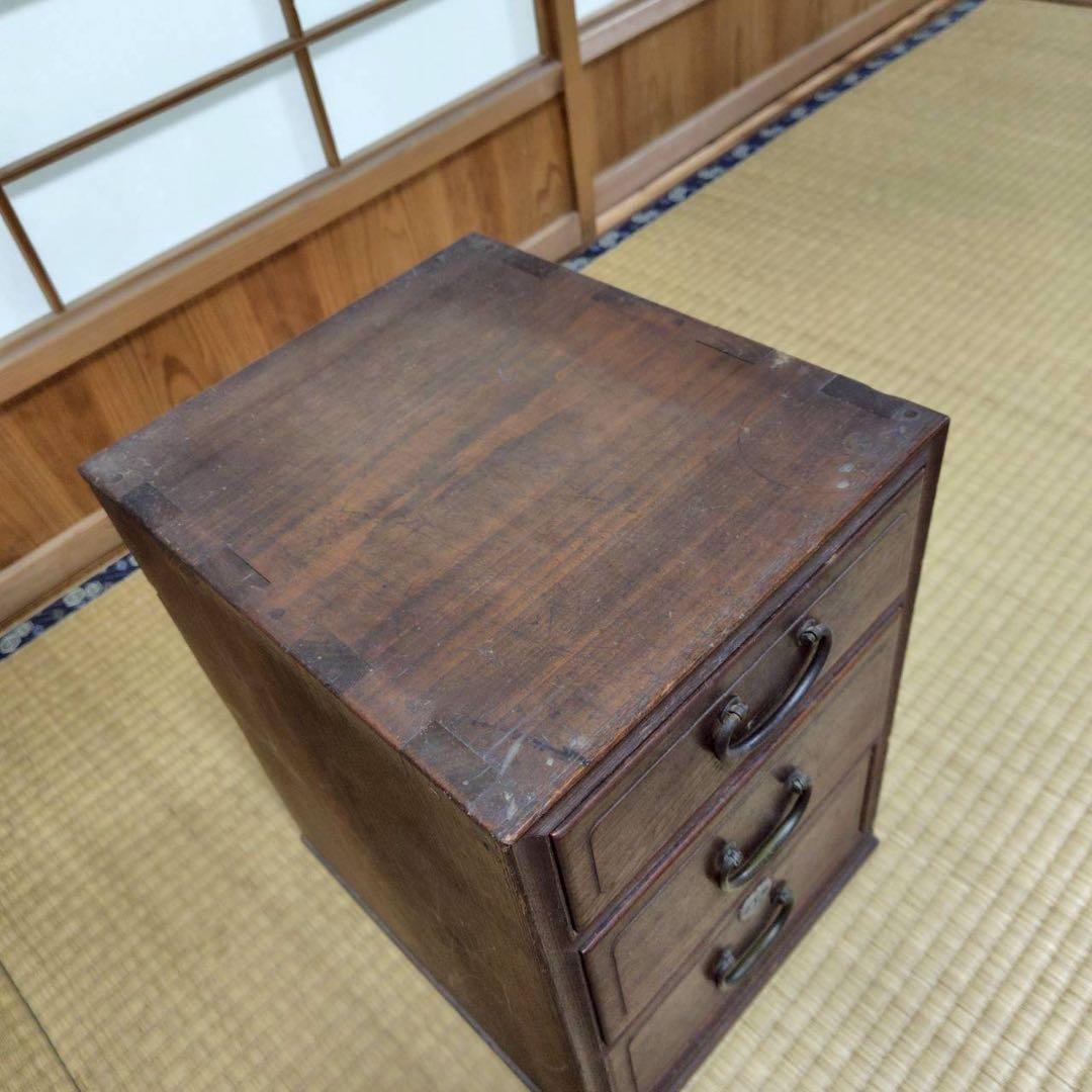 アンティーク ３段チェスト コンパクト タンス 年代物 お洒落 オシャレ 和風