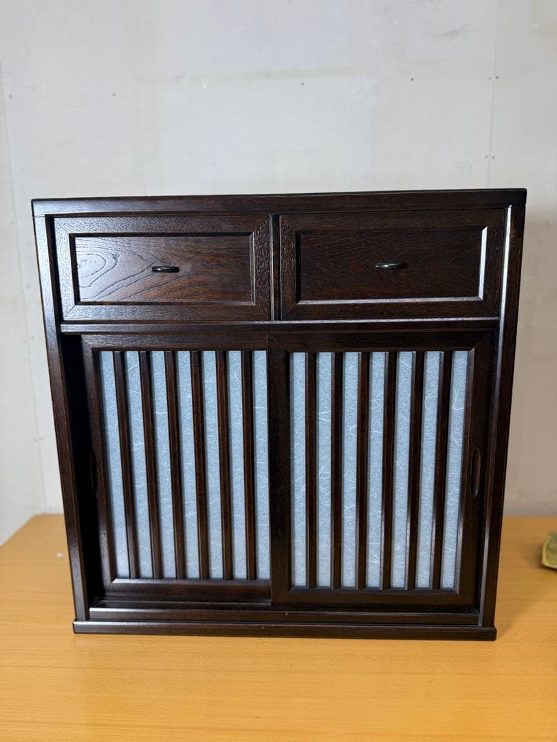 【引取り可】サイドボード 木製 キャビネット 和風 チェスト 無垢 完成品