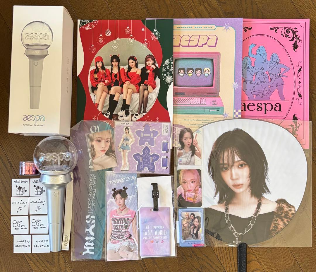 aespa ペンライト うちわ トレカ アクスタ ウィンター セット おまけ付