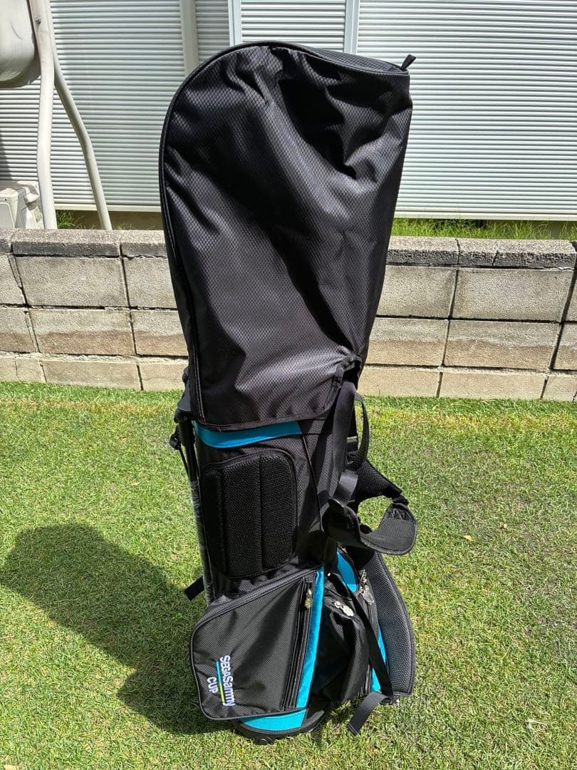 スタンドゴルフバッグ ブラックとターコイズ