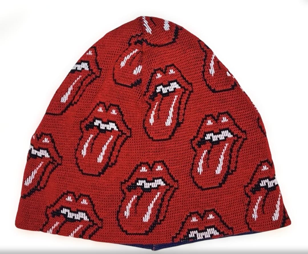 リバーシブル ニットキャップ　　　　　　ローリングストーンズCAP 帽子 赤青