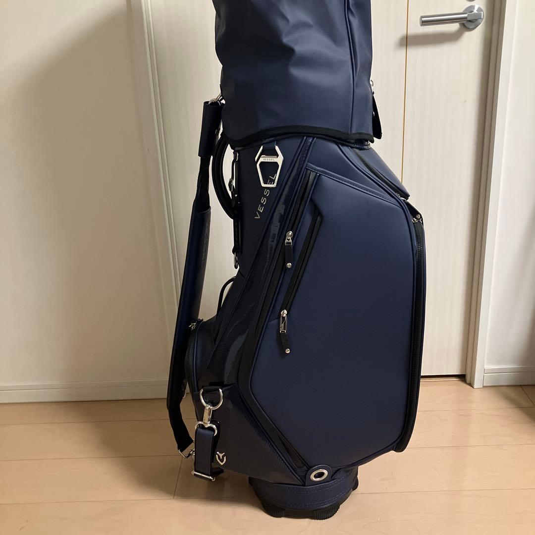 ネイビー キャディバッグ 収納ポケット付き