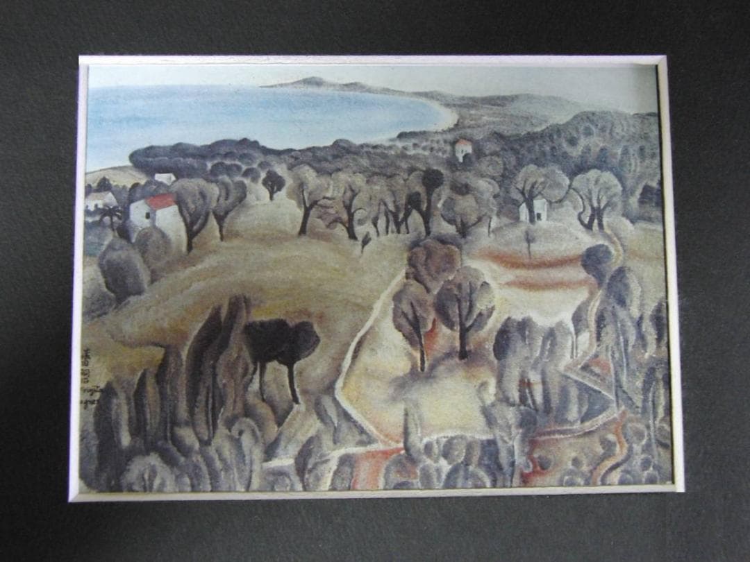 藤田嗣治、【Vue de Cagnes】、希少な額装用画集より、厳選、新品額装