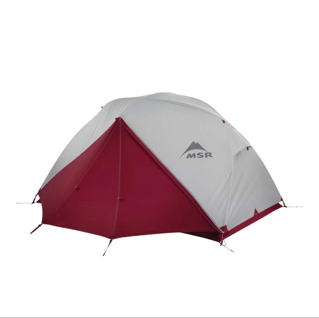 MSR エリクサー2ドーム型キャンプテント ホワイト/レッド