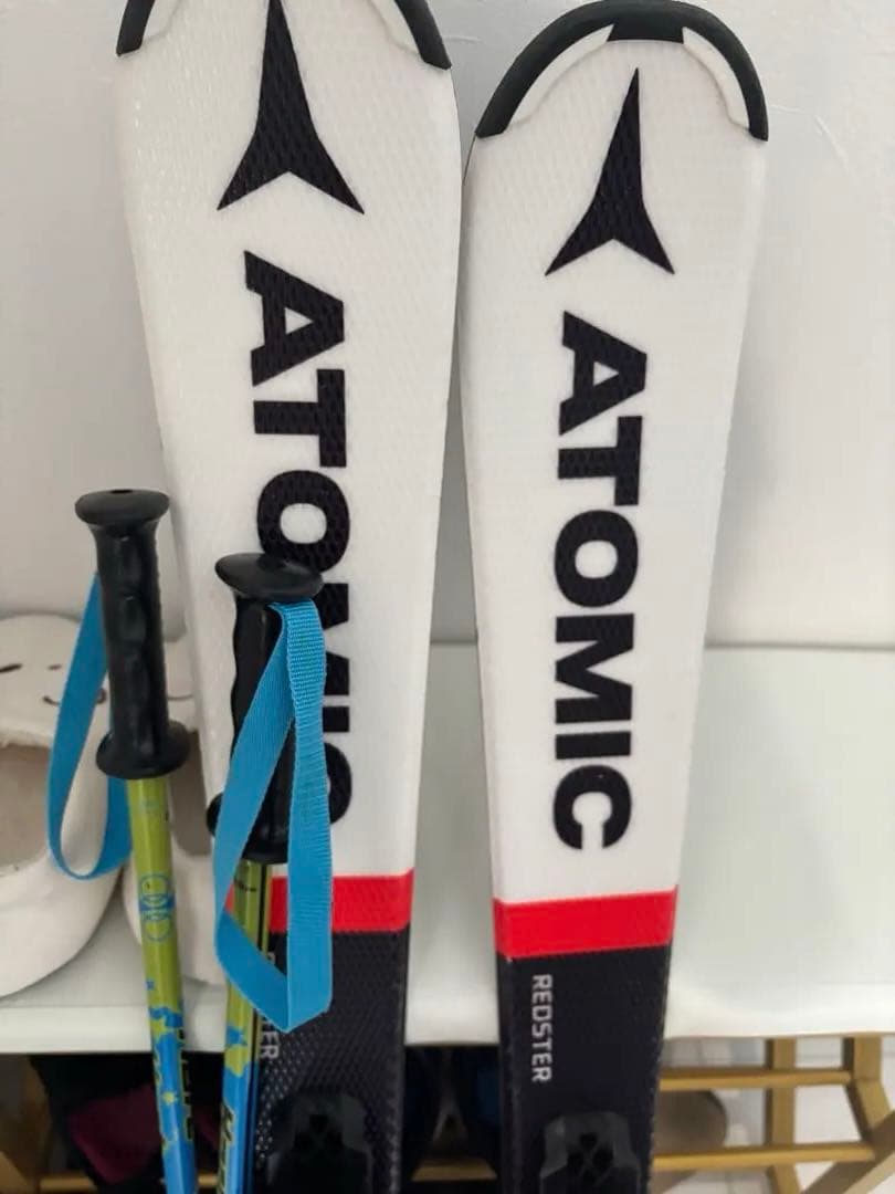 ATOMIC JX スキー 板 110、靴19〜20靴袋付きストック付きセット