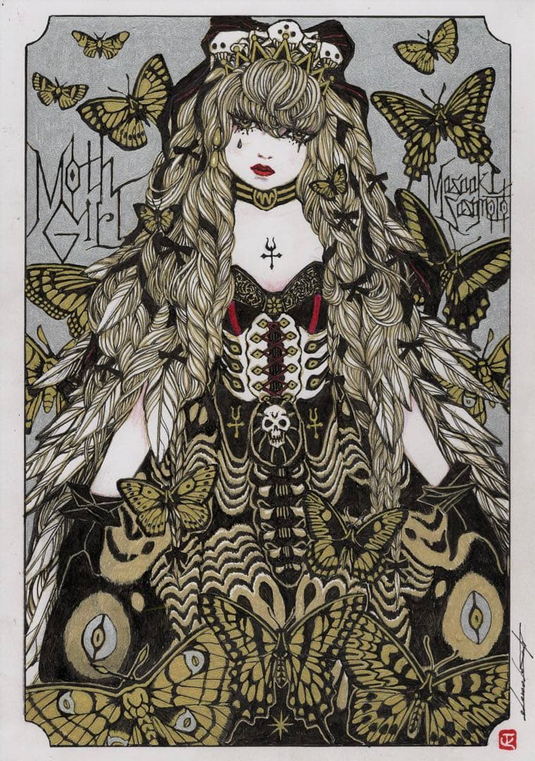 絵画 Moth Girl