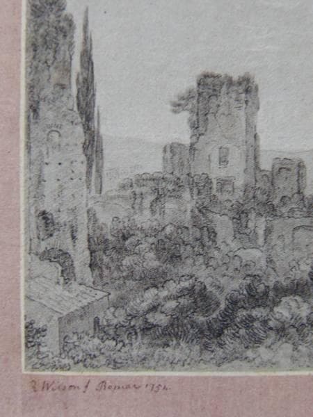 リチャード・ウィルソン、バラティーノの丘, ローマ、希少画集画、新品額装付