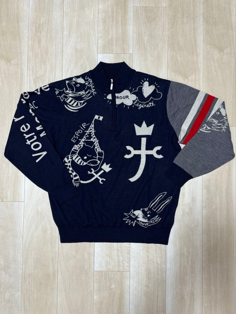 カステルバジャック/CASTELBAJAC ハーフジップニット　サイズ50