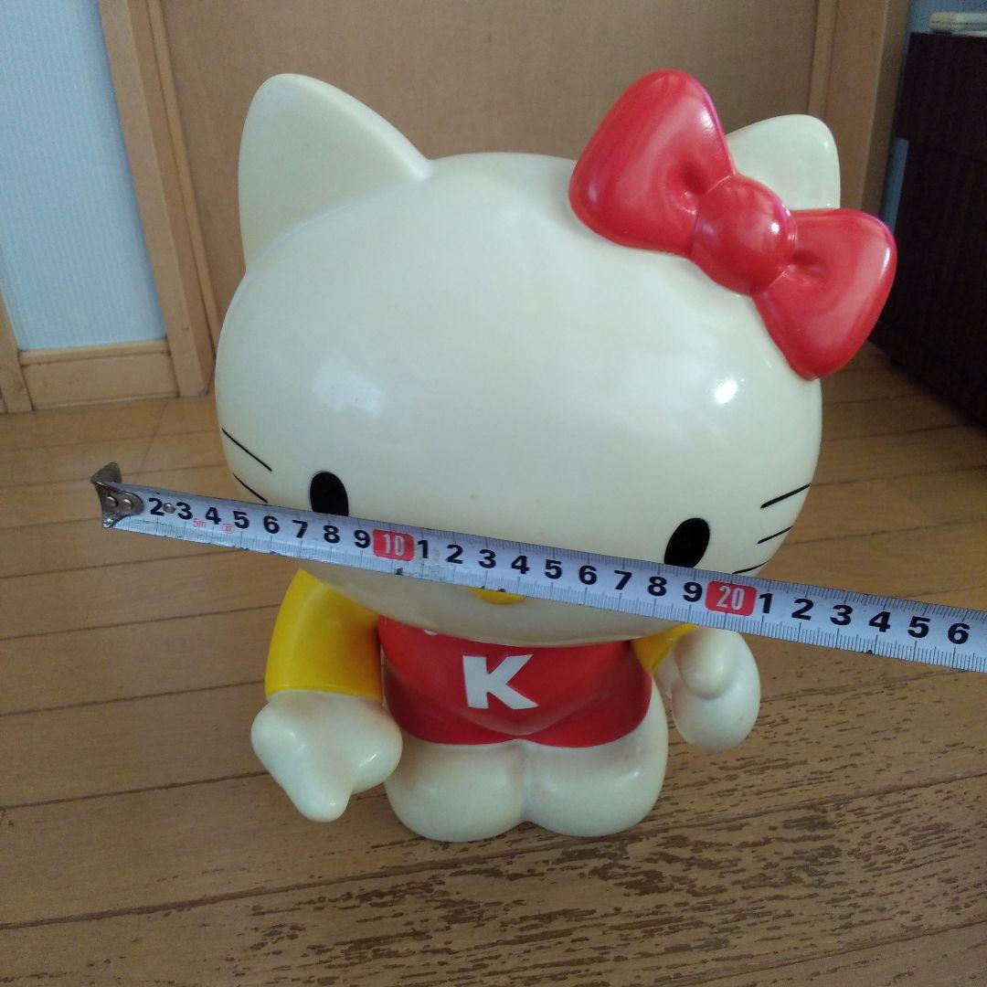 ハローキティ 貯金箱 　赤/黄色　ソフビ　レトロ　特大サイズ　1976