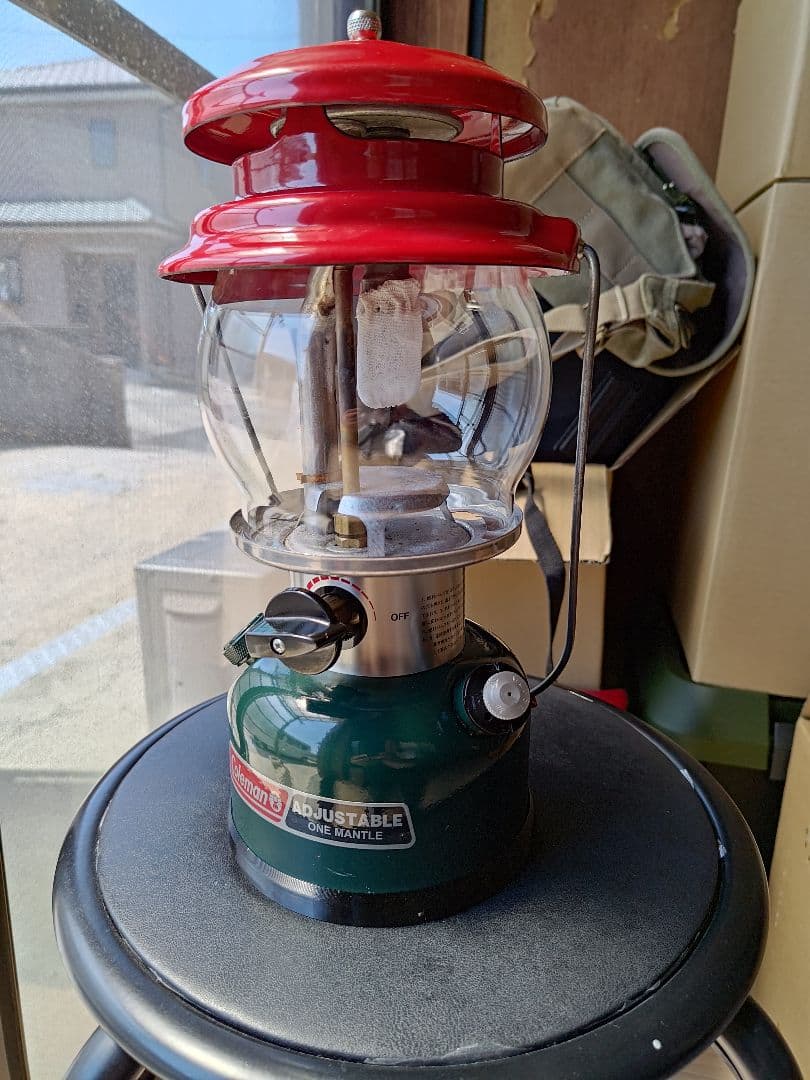 コールマン 286Aカスタム ガスランタン 赤緑