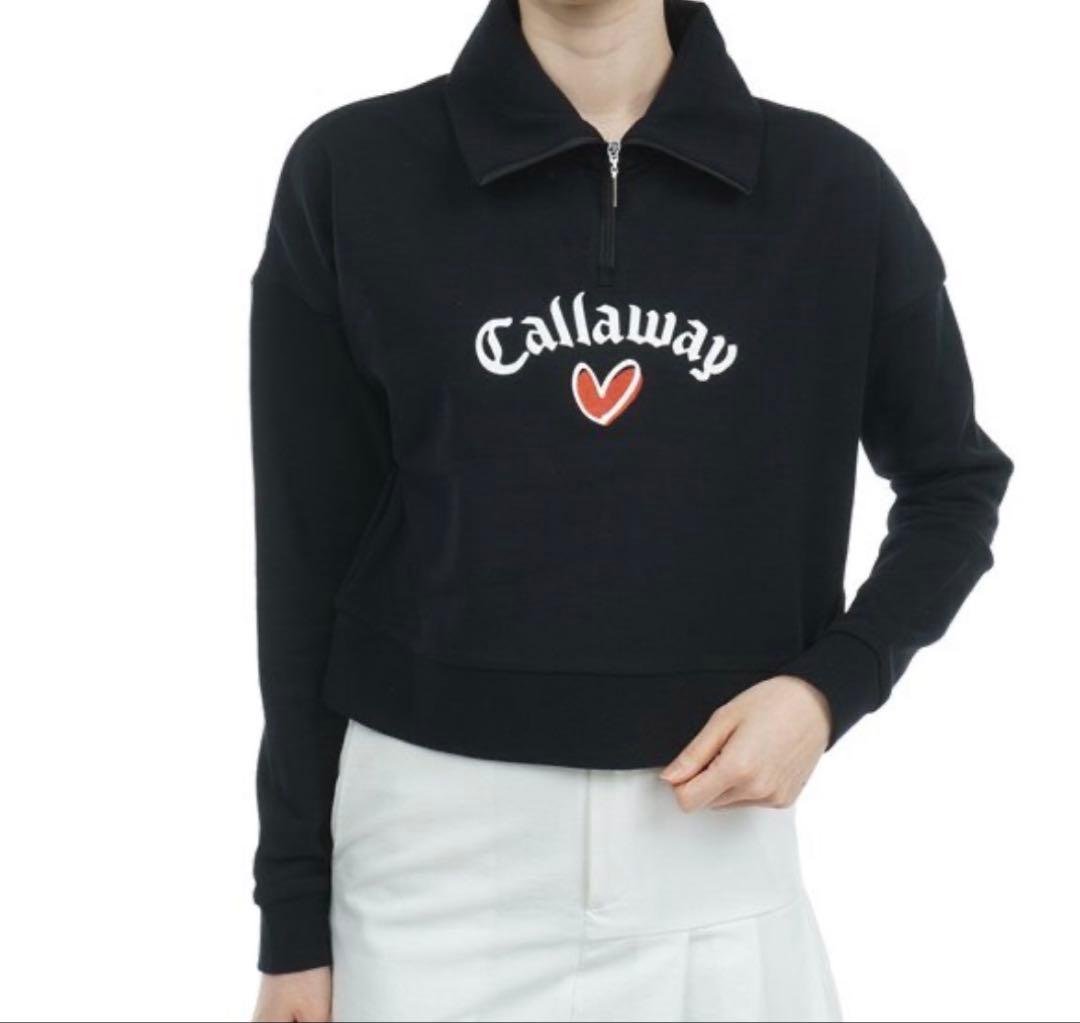 Callaway ブラック クロップドスウェット