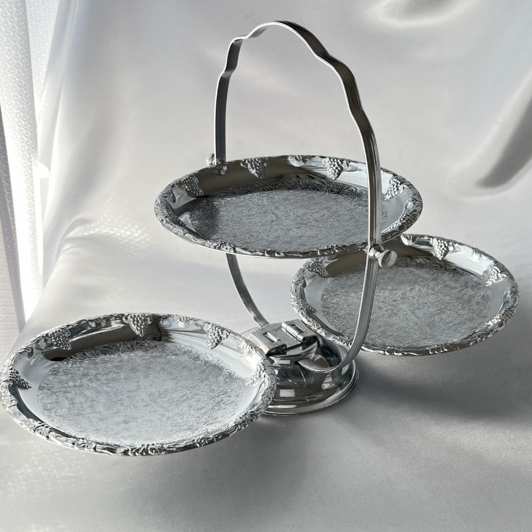 【英国】 葡萄のケーキスタンド バタフライ式