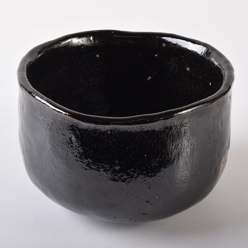 楽吉左衛門　十代旦入造　黒楽茶碗　銘「千鶴」　碌々斎極め箱　D　R7892