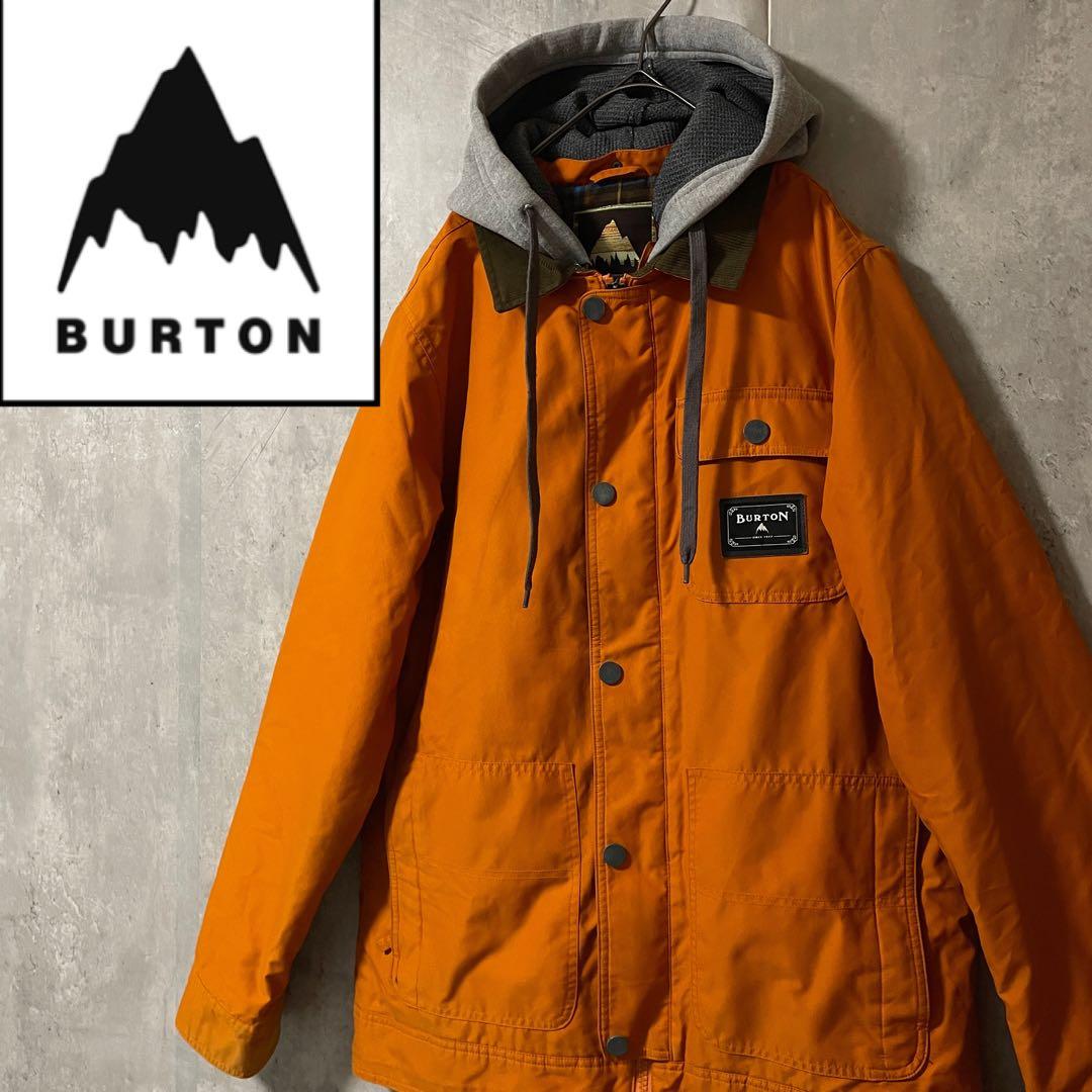 Burtonバートンスキーウェアスノーボードジャケットパーカーフード付きオレンジ