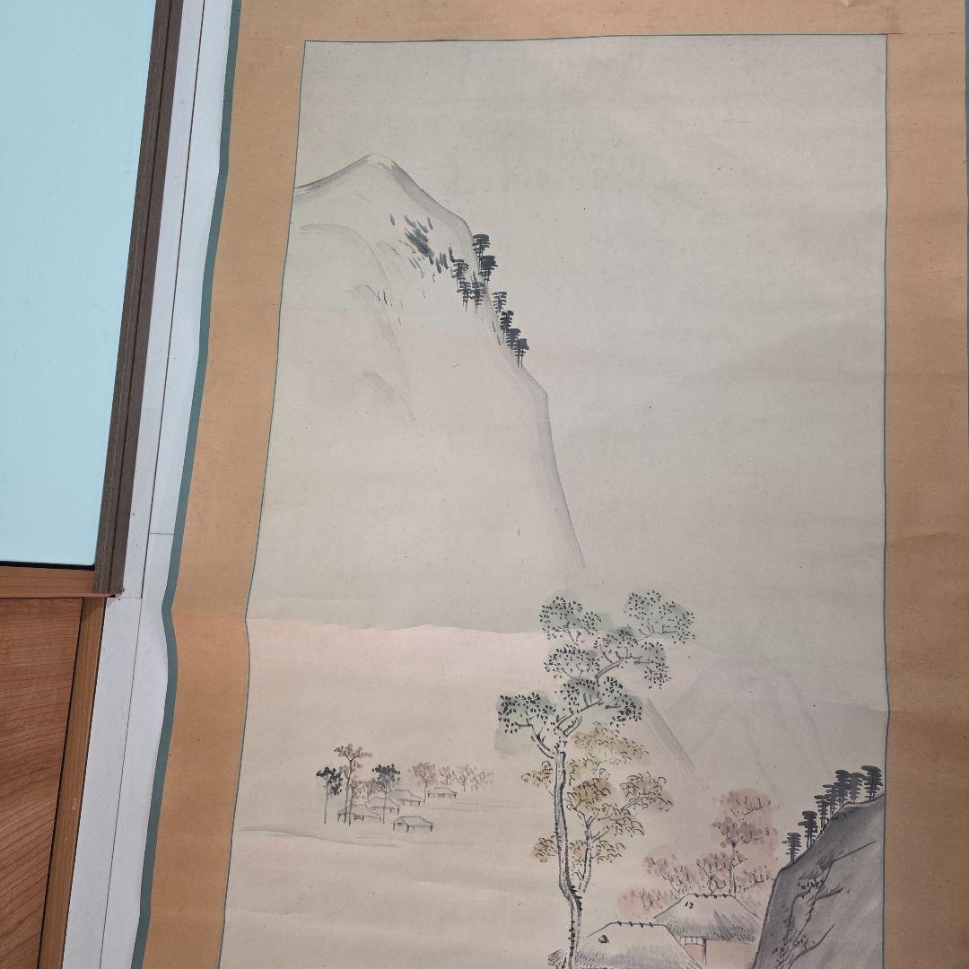山水画 掛軸 約幅78cm x 高さ1900cm