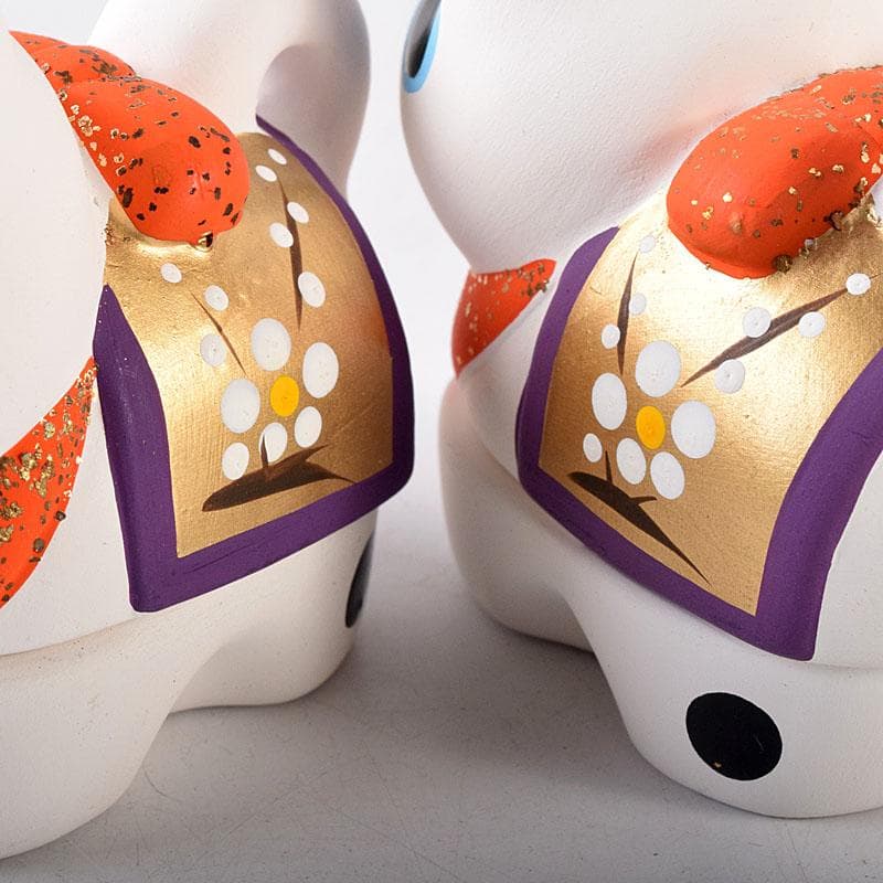 茶道具　京焼　白駒犬　干支香合　縁起物　在銘　2点まとめて　V　8167