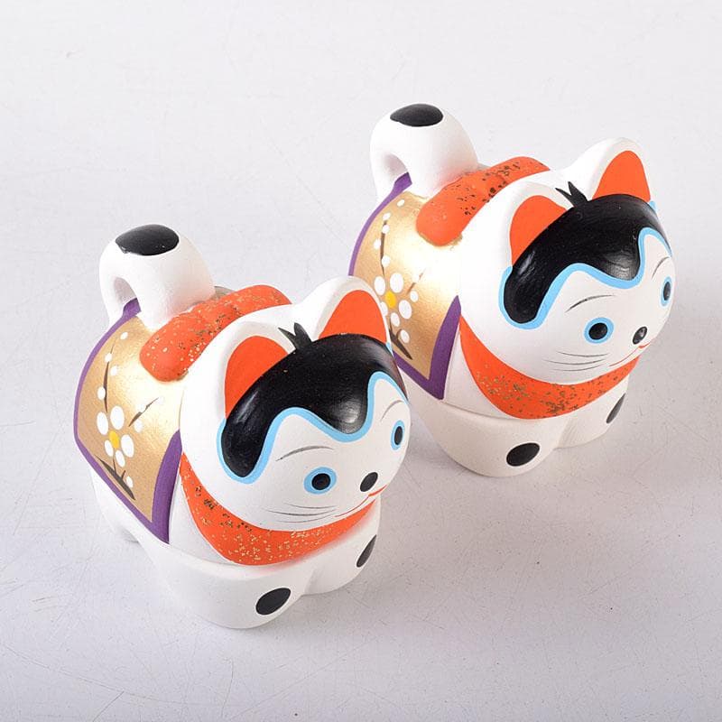 茶道具　京焼　白駒犬　干支香合　縁起物　在銘　2点まとめて　V　8167