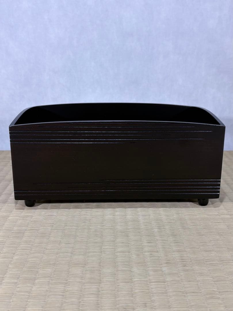 中谷秀斎造　如心斎好写　黒一閑粒足 煙草盆　美品　共箱　茶道具　送料込