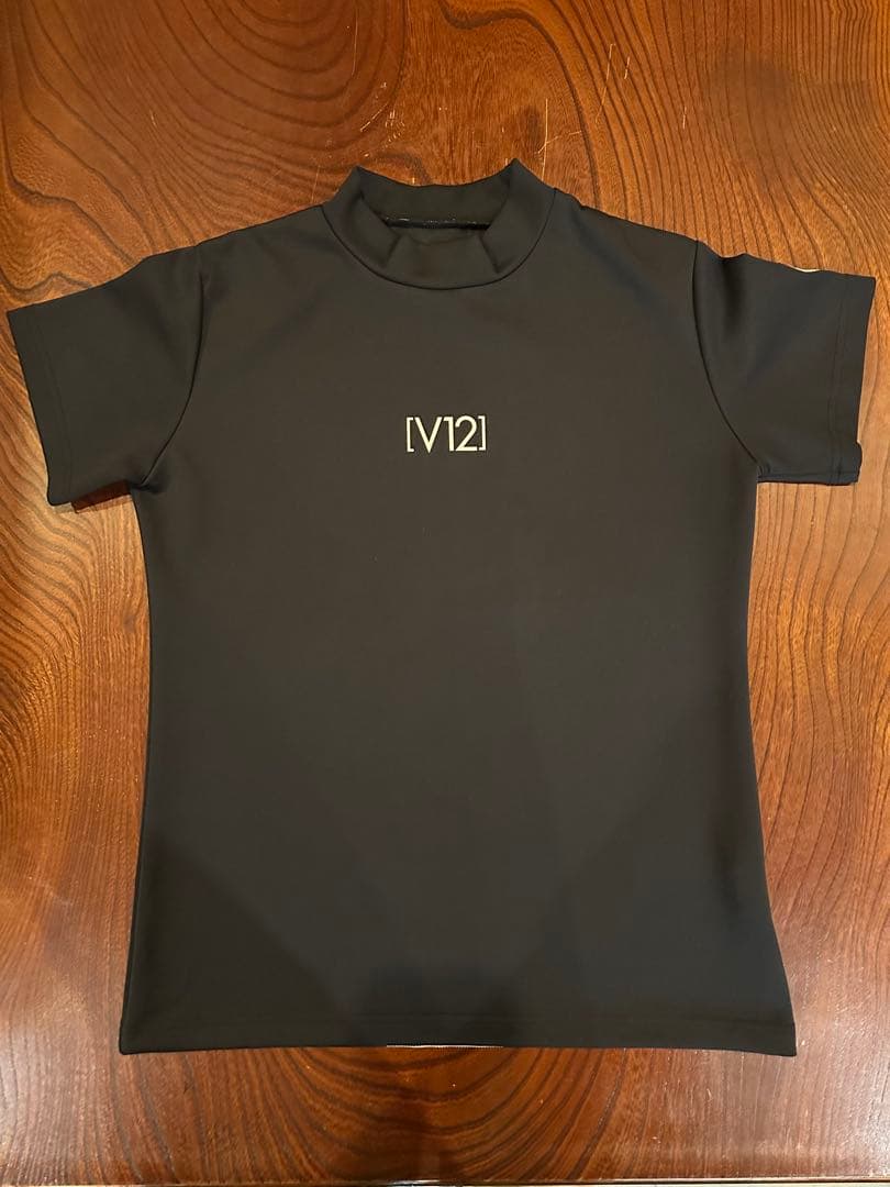 V12 レディース モックネック 半袖シャツ ブラック 美品