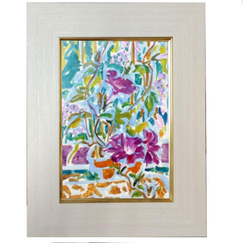 ☆加藤清江☆「 花 」油絵　F４号 一水会　新品額！