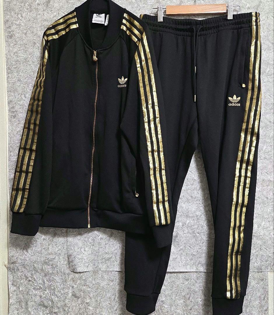 adidas ジャージ　50周年　セットアップ　ゴールド　黒　金　ジャケット