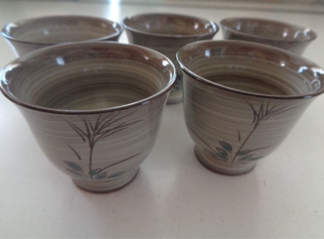 十三代 横石臥牛 現川焼 臥牛窯 ぐい飲み 5客セット 直径約5.5センチ