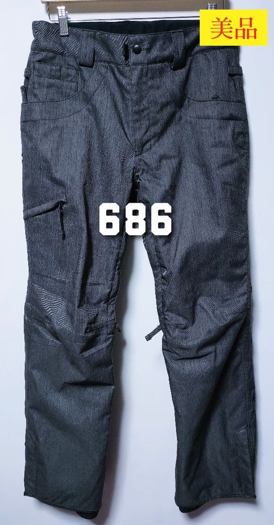 【686 ロクハチ】スノーボードウェアパンツ ズボン デニム柄 メンズ