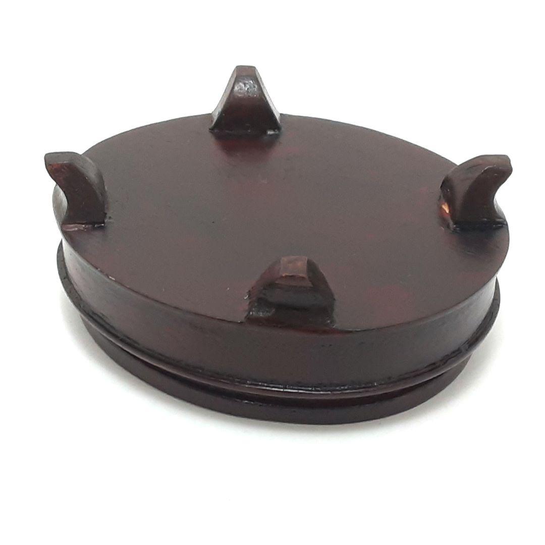 Y1701-5 細密彫刻 極上 布袋置物 唐木台付 総重量319.4g