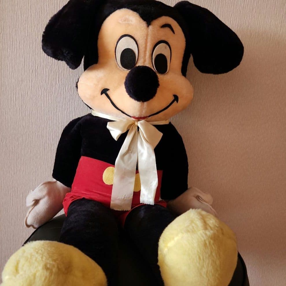 ヴィンテージミッキーマウスぬいぐるみ　特大サイズ　アメリカ製 手作りぬいぐるみ
