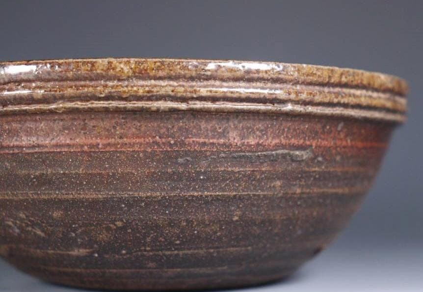 古備前　江戸期　黄胡麻窯変鉢　 M324