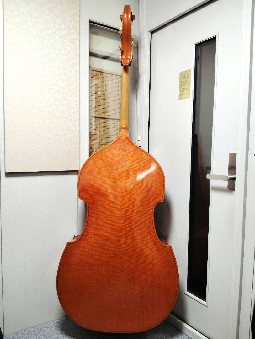 コントラバス ウッドベース スズキ ケース付 表単板 エヴァピラッツィ弦