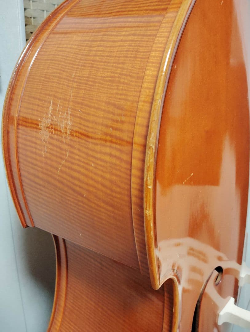 コントラバス ウッドベース スズキ ケース付 表単板 エヴァピラッツィ弦