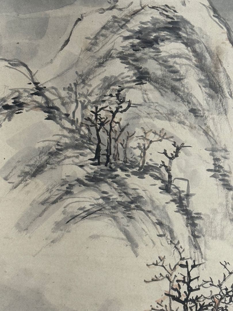 奥原晴湖筆　携琴訪友　紙本肉筆　掛軸　送料込み251031