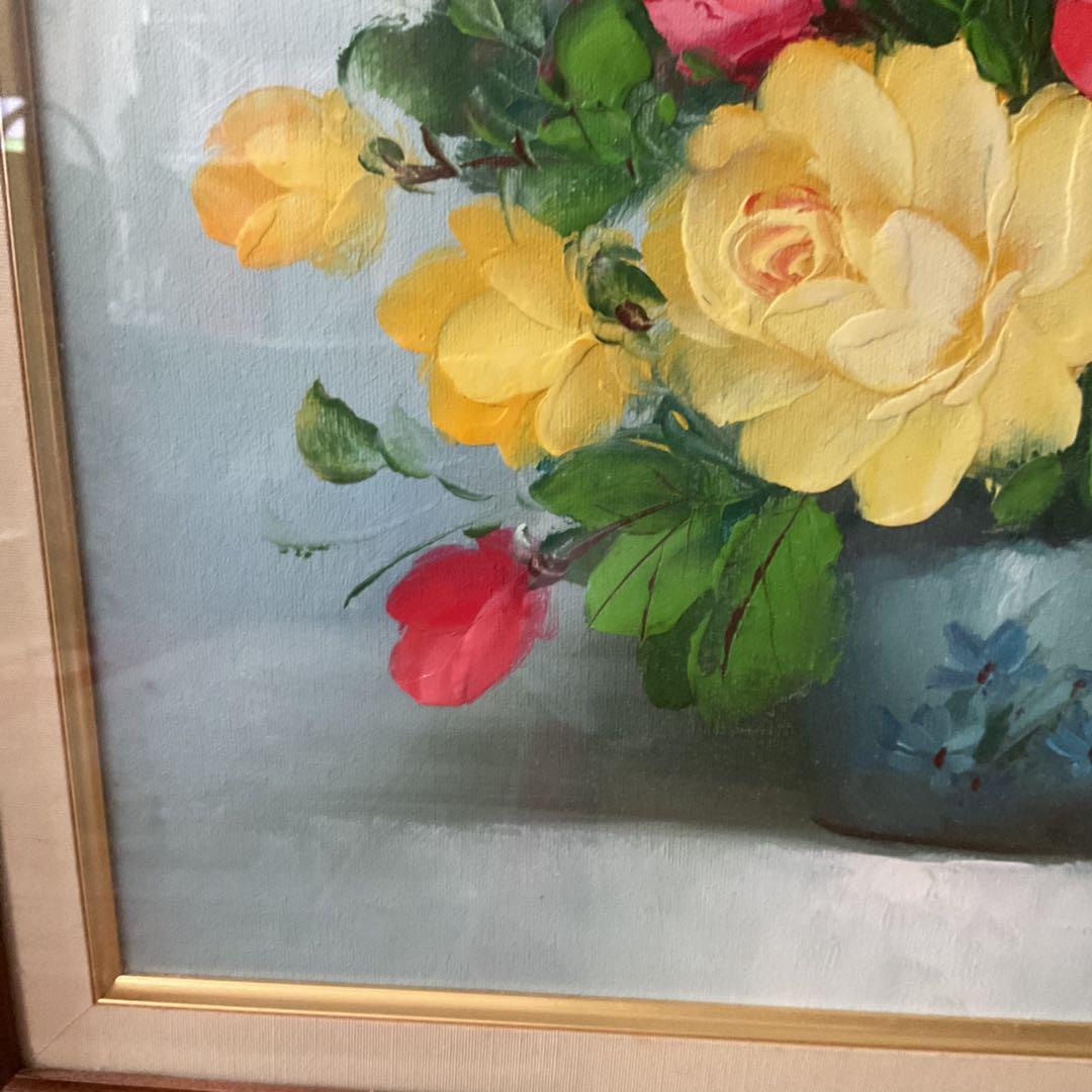 油彩画 肉筆 状態良好 木枠額装 前面ガラス 【ANDERSON】