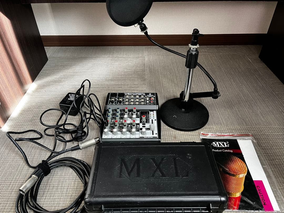 MXL770 マイクスタンド　ポップガード　アナログミキサーのセット