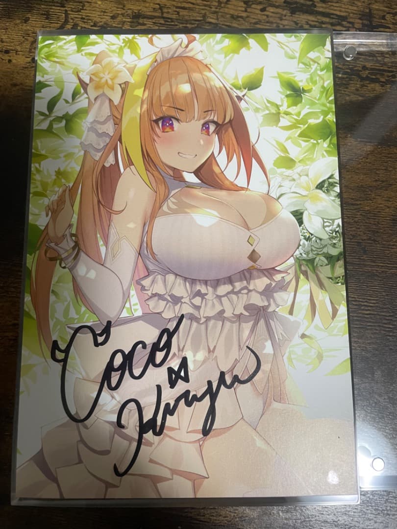 桐生ココセット　桐生会ピンバッジ　直筆サイン　ポストカード