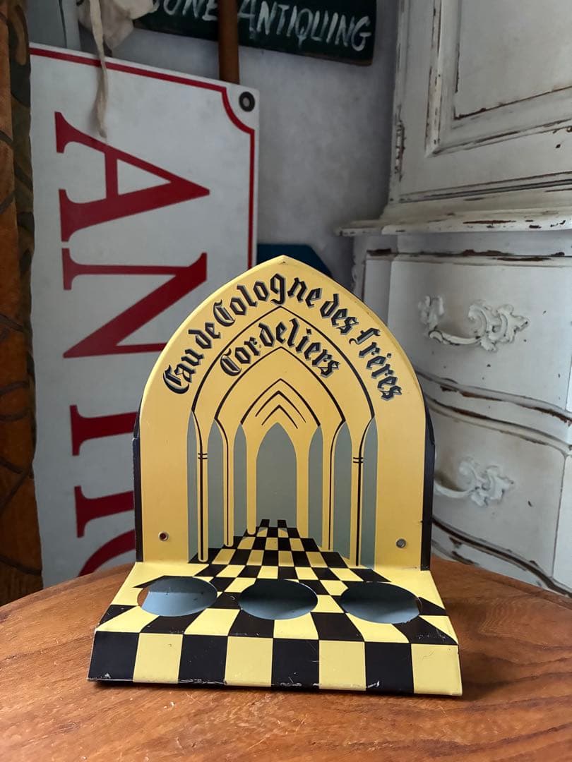 フランス　アンティーク　ホーロー　サイン　看板　ディスプレイ　パヒューム　ボトル