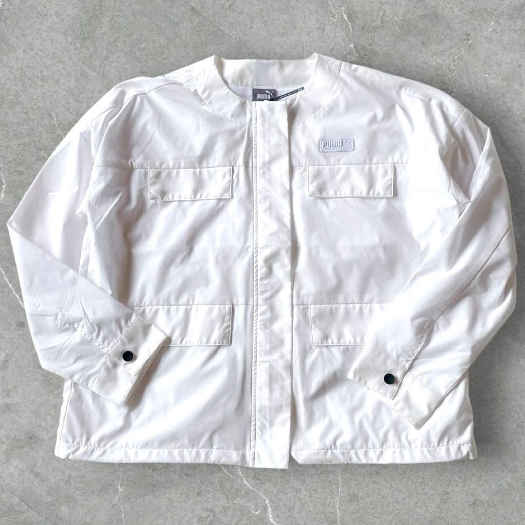 新品PUMA プーマ TEXBRID ゴルフジャケット L 白 ノーカラー