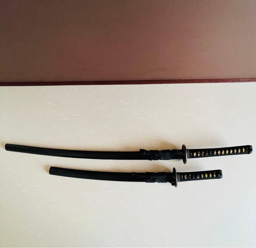 模造刀 日本刀 武具 刀剣 居合刀 2本セット 太刀 脇差 アンティーク w3