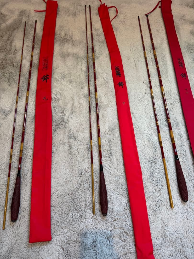 (ヘラブナ竿) 3本セット9,10,12尺 ロッドケース付き