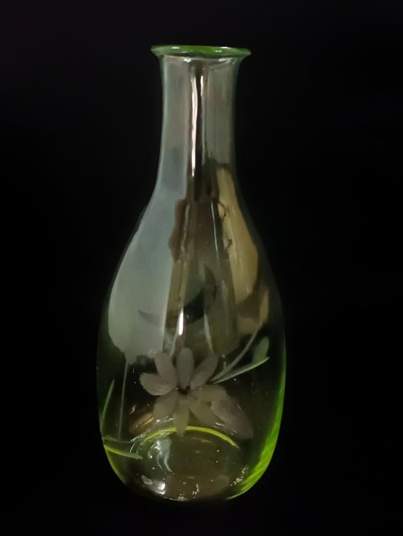 【希少】ウランガラス 時代ガラス 古ガラス 徳利 薄吹き 骨董
