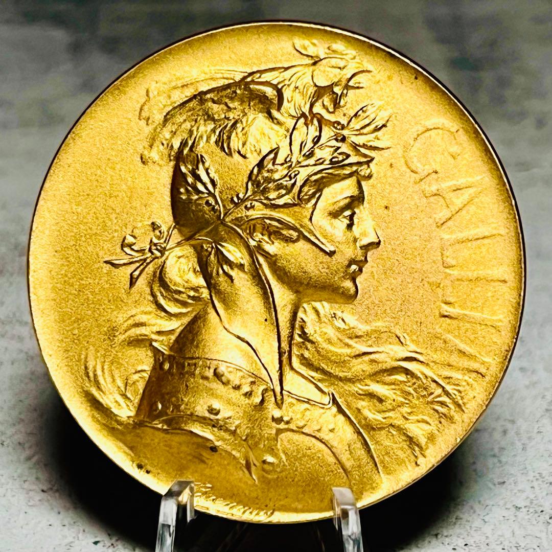 フランス共和国 マリアンヌ 銅メダル 金メッキ 50mm 55g