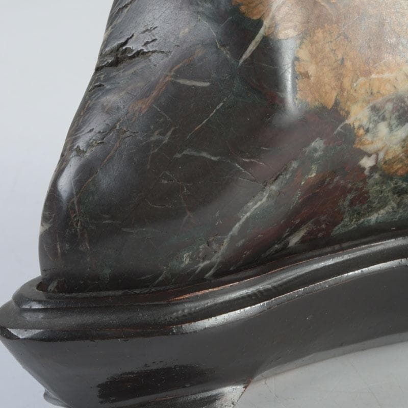 天然石　鑑賞石　菊花石　置物　重さ約792g　唐木台付　V　9424