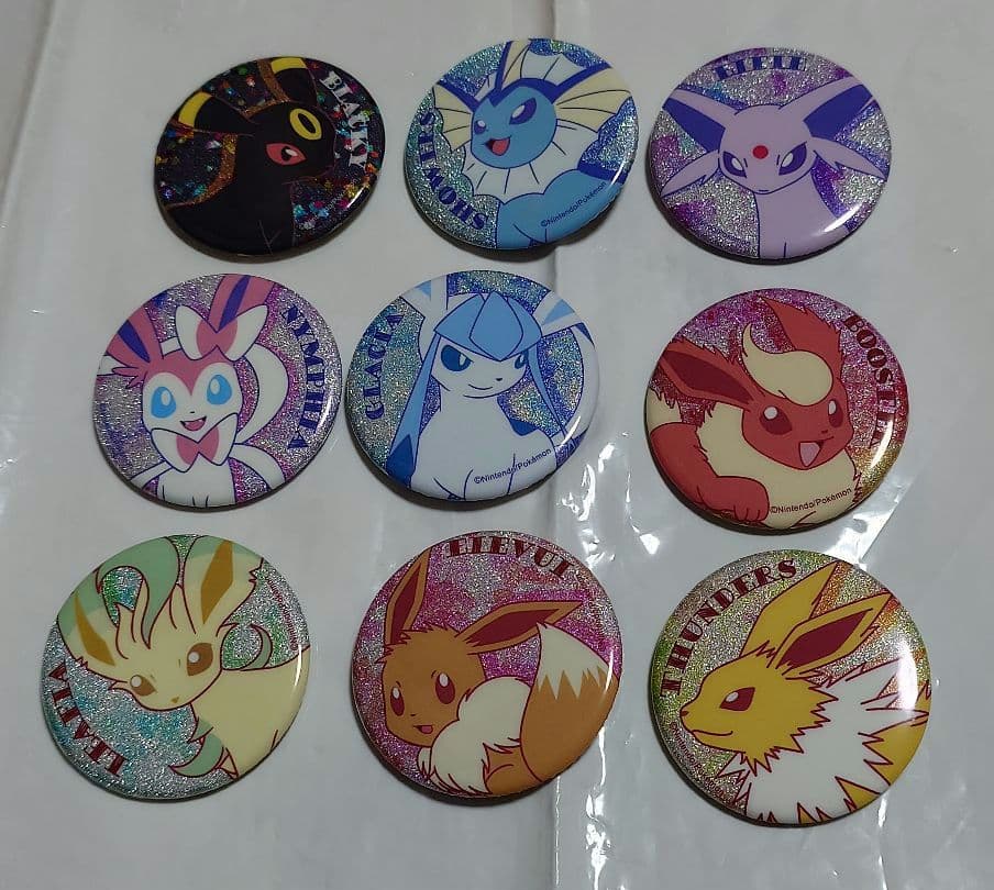 ポケモン☆イーブイフレンズ 缶バッジ シャワーズ ブラッキー ニンフィア