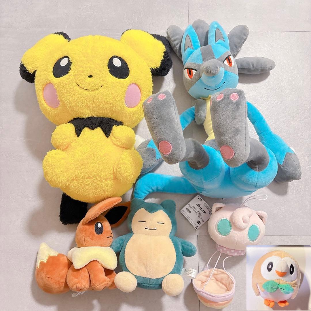 ポケモン ぬいぐるみ イーブイ カビゴン ピチュー ルカリオ モクロー セット