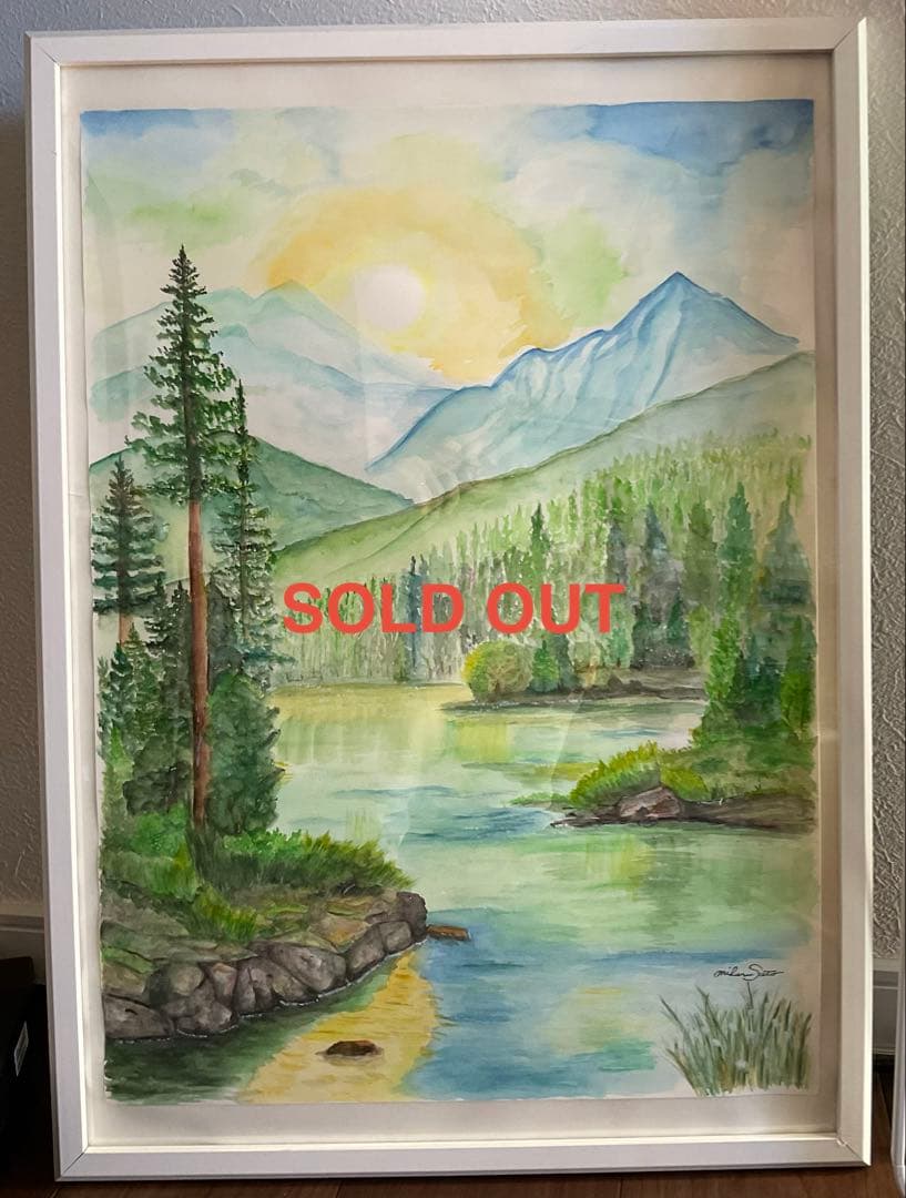 風景画 水彩画 『森の呼吸』