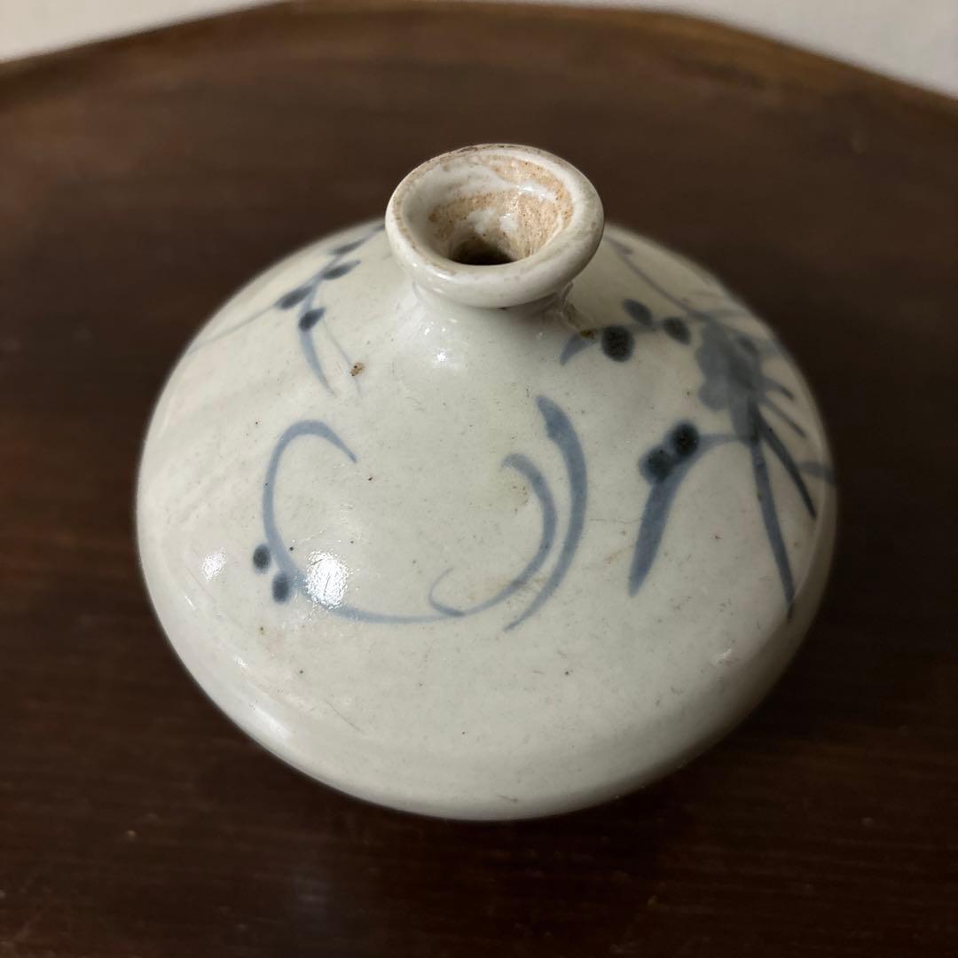 古伊万里染付油壷　⑥江戸時代　骨董　民芸　古道具　アンティーク検:白洲正子　李朝