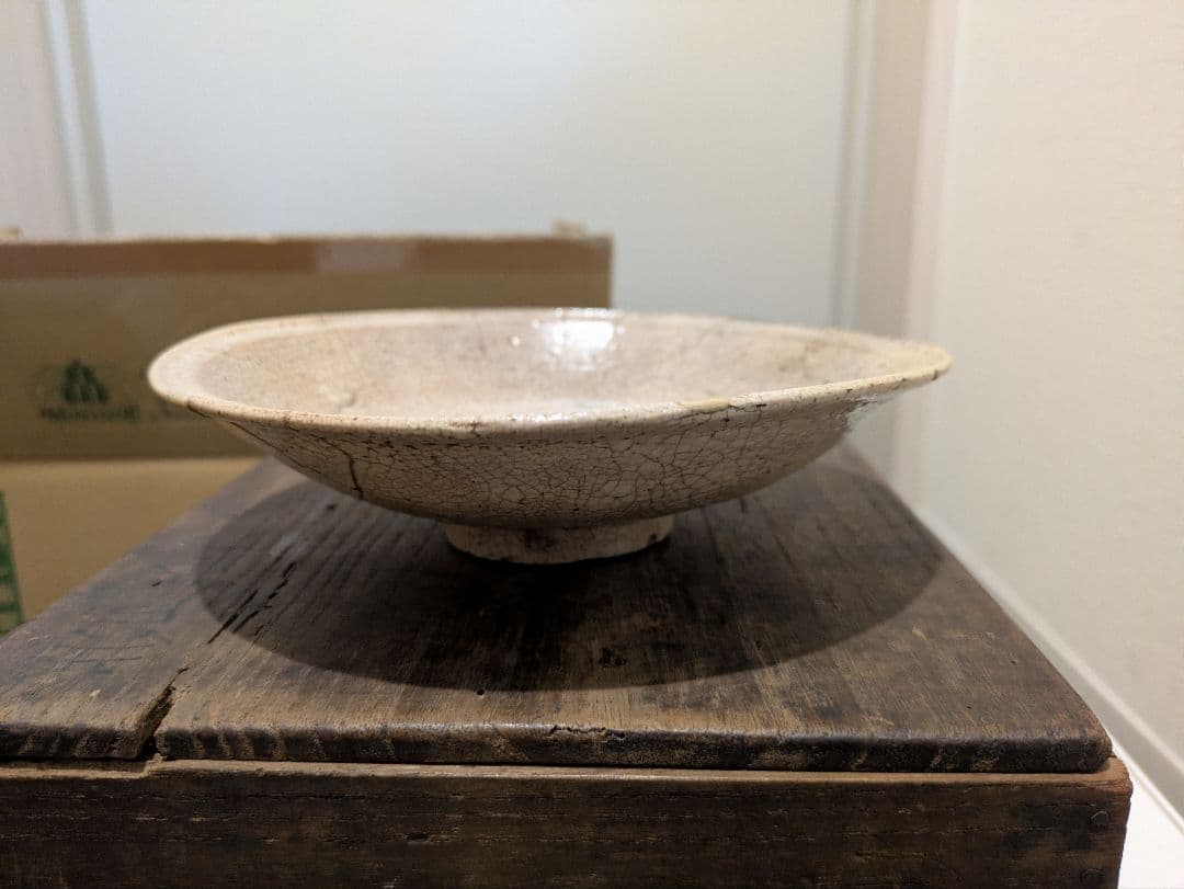 最終値下げ！　時代物　李朝　井戸茶碗　平茶碗　仕覆付　夏茶碗　骨董品　金直し